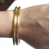Pulsera abierta con relleno de oro de 18 quilates, regalo para mujer